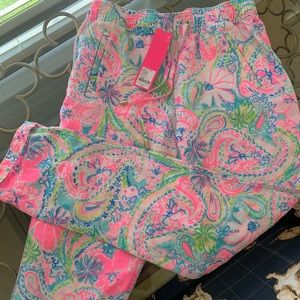 LILLY PULITZER Taron Pant. Flock Full of Fun. Brand new with tags. Never worn